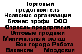 Торговый представитель › Название организации ­ Бизнес профи, ООО › Отрасль предприятия ­ Оптовые продажи › Минимальный оклад ­ 33 000 - Все города Работа » Вакансии   . Мордовия респ.